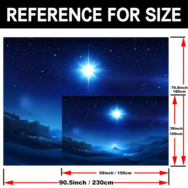 2D Starry Night Backdrop for Nativity Plays, Christmas Events and Religious Parties