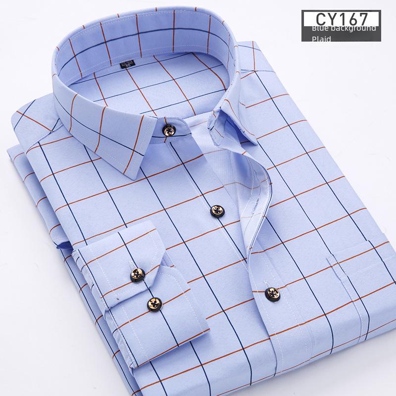 Новая мужская рубашка с длинным рукавом в клетку и цветочным принтом Slim Fit - Корейская повседневная мода