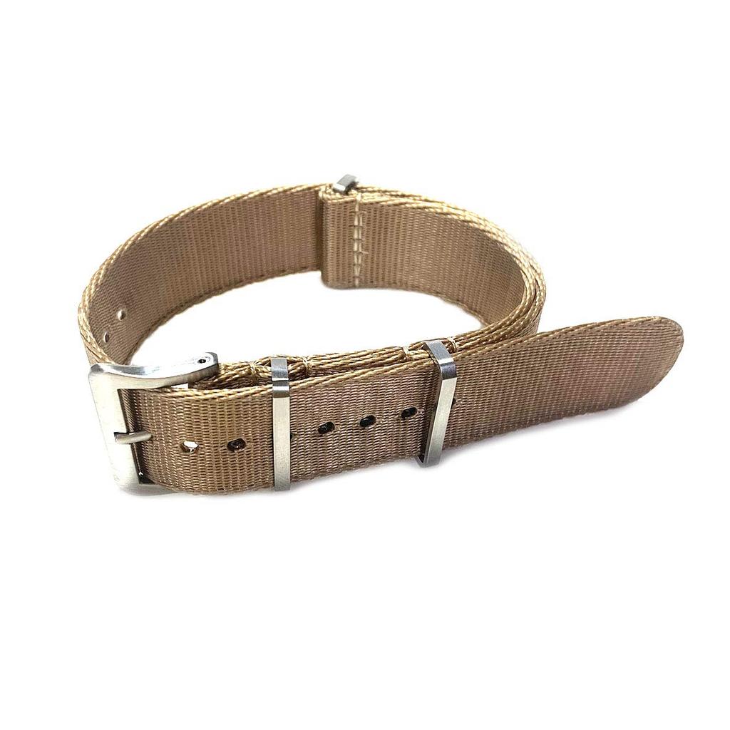 Watch Premium G10 NATO Type Silk Touch Nylon Strap Light Brown 20mm Width DELUXE NYLON NATO TYPE WATCH STRAP Light Brown 20mm [Naval Co.]