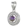 [R7415] - Серебряный кулон "Сисси" бореального фиолетового серебра. (родий) - 10 мм