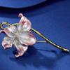 Enamel Shiny Flower Brooch, Three-dimensional Elegant Lotus Brooch for Women