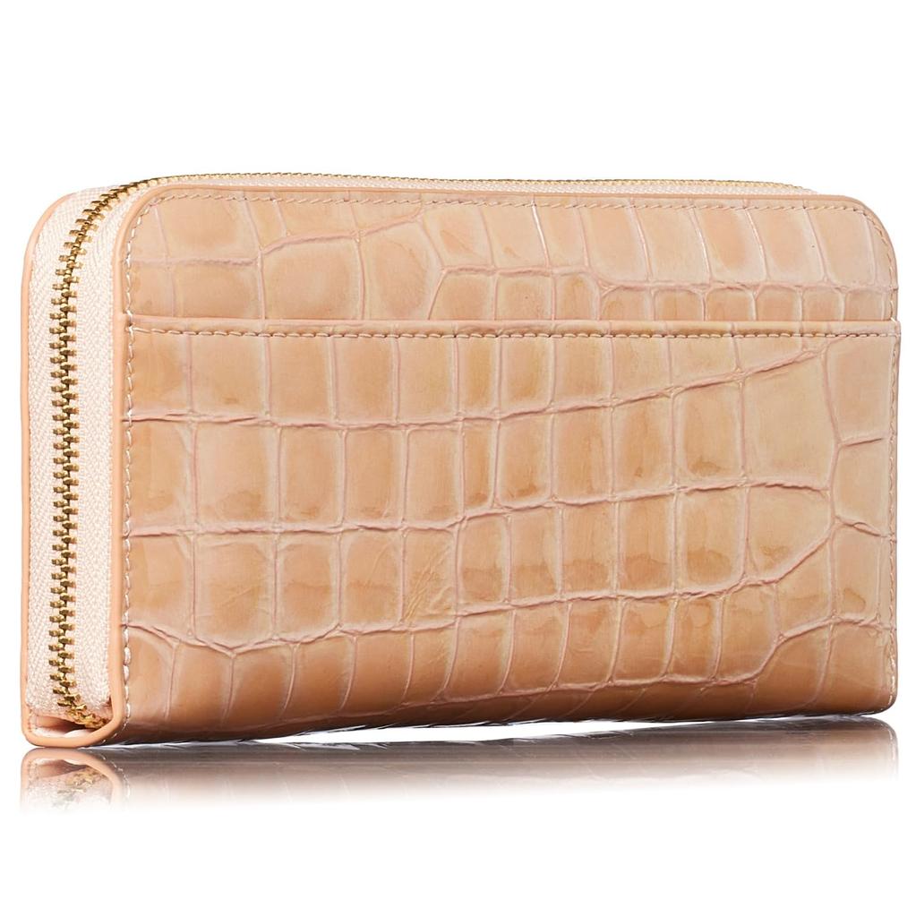 Made In Italy by MASINI Stain Glass Long Wallet Elegant Enamel Croco Embossed Card Vertical Storage Present Gift Boxed Baby [VOICE] Women's (B.Pink