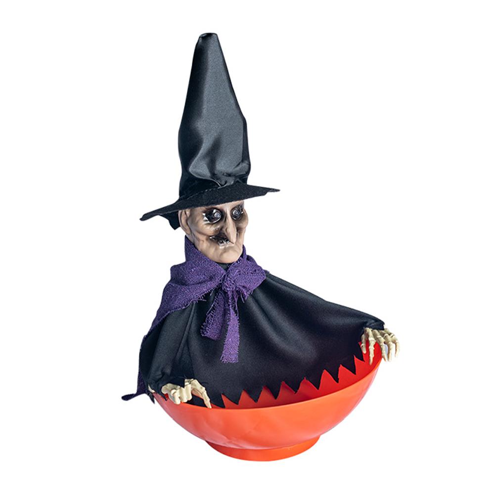 Хэллоуин Украшение Электрическая Конфетница в виде фрукта Светящаяся Сенсорная Качающаяся и Говорящая Электрическая Игрушка Скелет