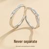 New S925 Sterling Silver Couple Rings - Light Luxury, Adjustable, Perfect Christmas Gift