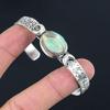 Gift For Her 925 Silver Natural Abalone Shell Bangle Crescent Moon Adjustable