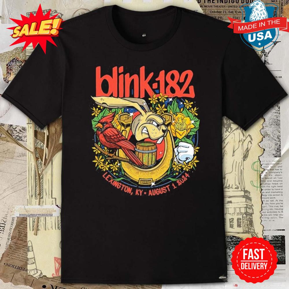 Футболка Blink 182 Тур в Лексингтоне, Кентукки 1 августа 2024 г. M595 Унисекс Футболка