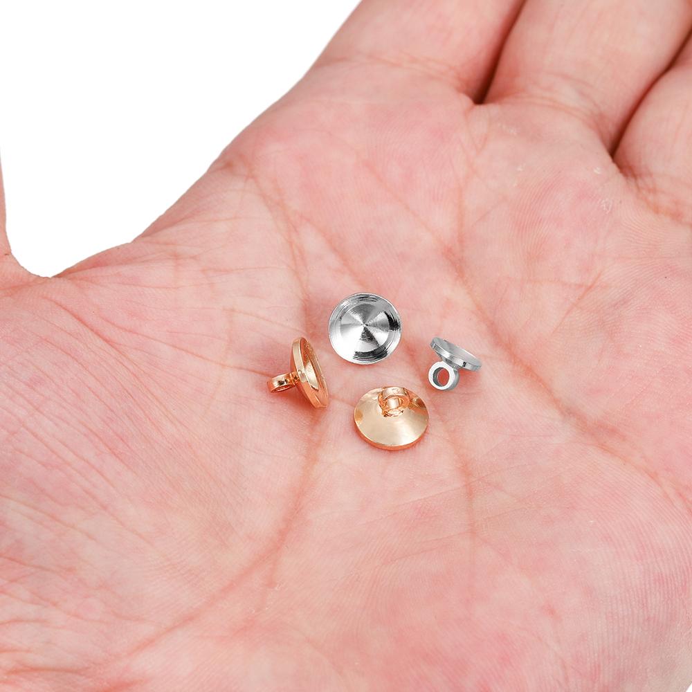 50pcs/lot Material Copper Beads Cap Fit Glass Wishing Bottle Pendant Caps Connectors For DIY Jewelry Making Handmade Supplies