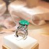 Elegant Emerald Heart Zircon Women's Ring Geometric Shape Couple Ring Wedding Anniversary Gift Luxury Cocktail Party Jewelry Exquisite Women's Jewelry