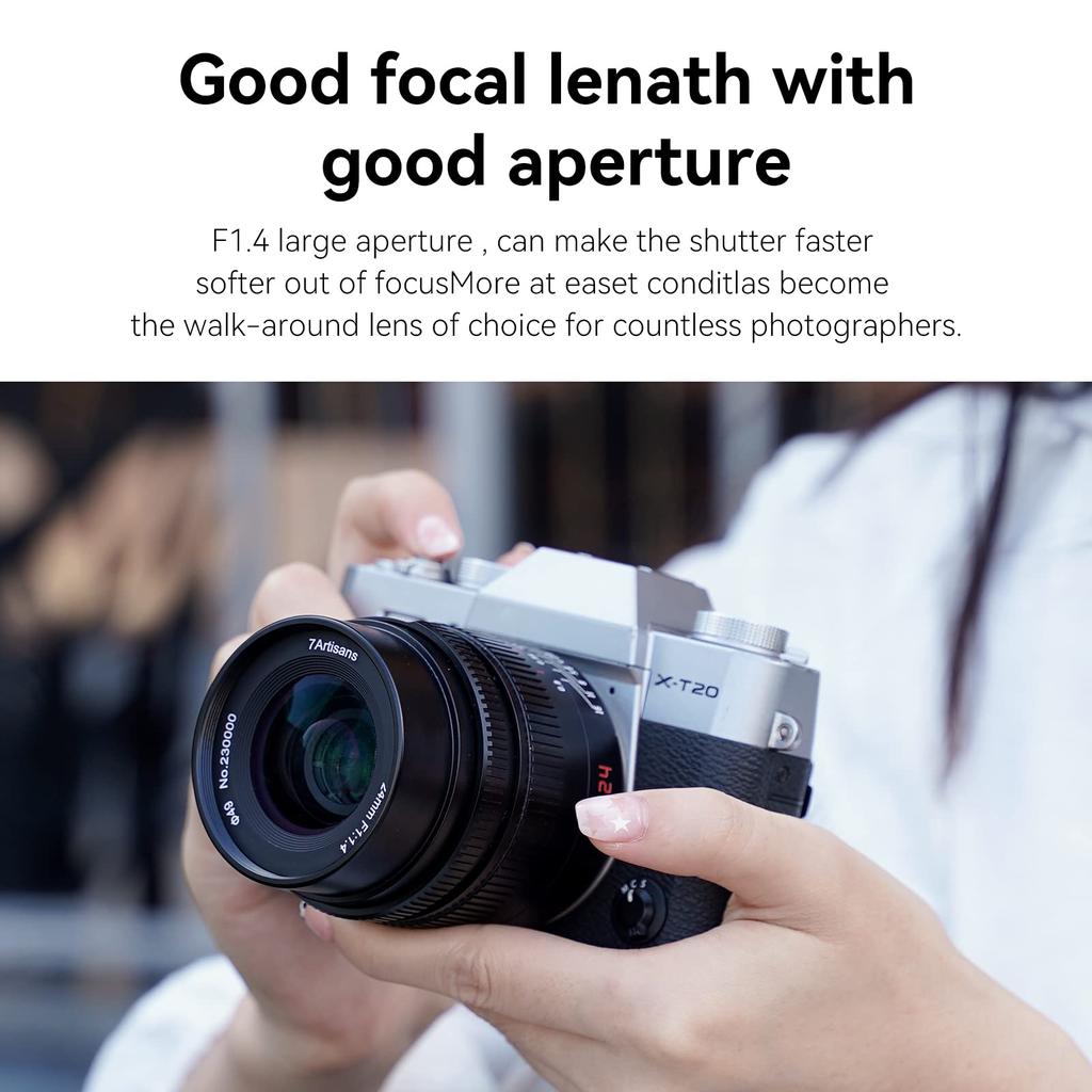 7artisans 24mm Manual Prime Lens Large Aperture Compatible with Nikon Z Mount Mirrorless Camera Z50 Z6 Z7 Z6 II F1.4 APS-C