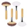 4 шт. Кисть-веер для лица, деревянная ручка, женская кисть для макияжа, мягкая пушистая щетина, кисти для нанесения масок для лица, кисти-аппликаторы для глины