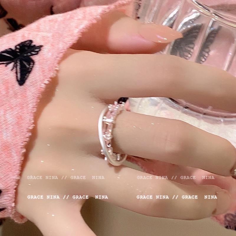 Комплект колец Love с корейским цирконием — роскошные простые кольца для универсального стиля