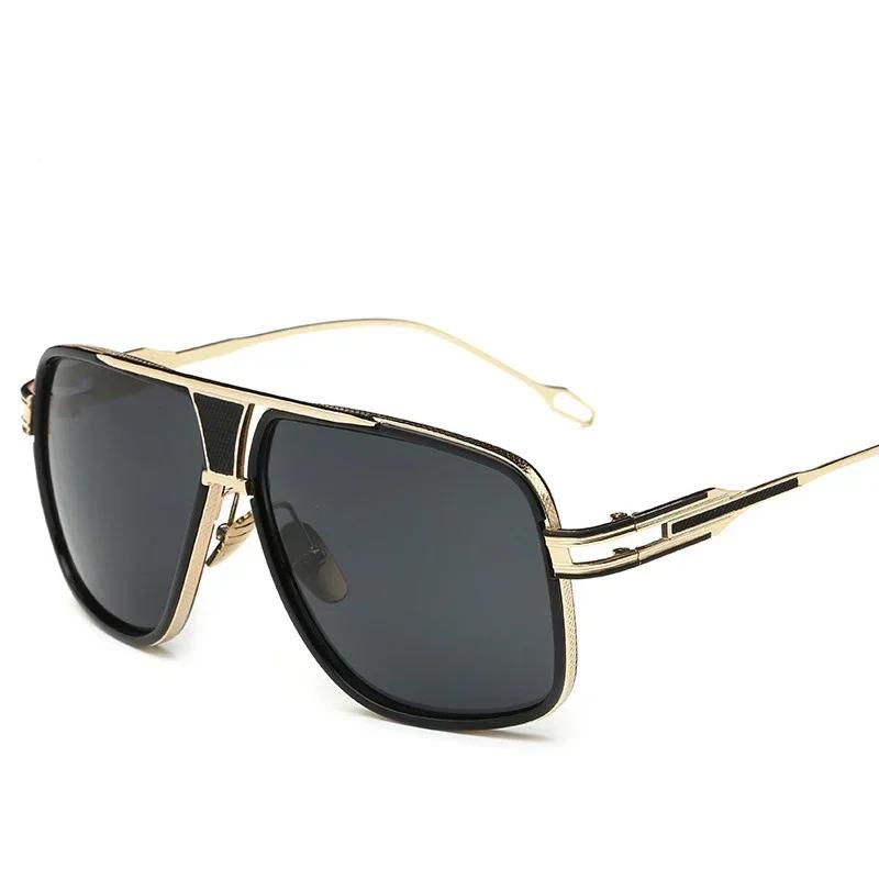 Luxury Men'S Sunglasses With Mirrored Lenses For Women - Retro Vintage Square Designer Shades