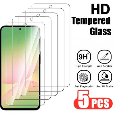 5 шт. Прозрачное HD закаленное стекло для Samsung Galaxy A54 A55 A56 A53 A52S A17 A16 A26 A15 A14 A34 A33 A32 A71 A73 S25 S24 S23 FE S22 S21 Защитная пленка для экрана