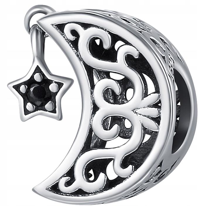 Moon Charms 925 Bead Beads Cubic Zirconia Hanging Star Movable