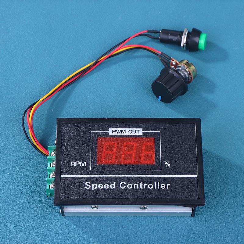 DC 6-60V 6V 12V 24V 48V 30A Цифровой дисплей ШИМ Регулятор скорости двигателя постоянного тока Контроллер скорости двигателя С выключателем Старт/Стоп