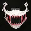 Half Face Mask Horror Halloween Costume Props Animal Skeleton Blood Mask with Elastic Straps for Halloween Cosplay Carnivals Masquerades