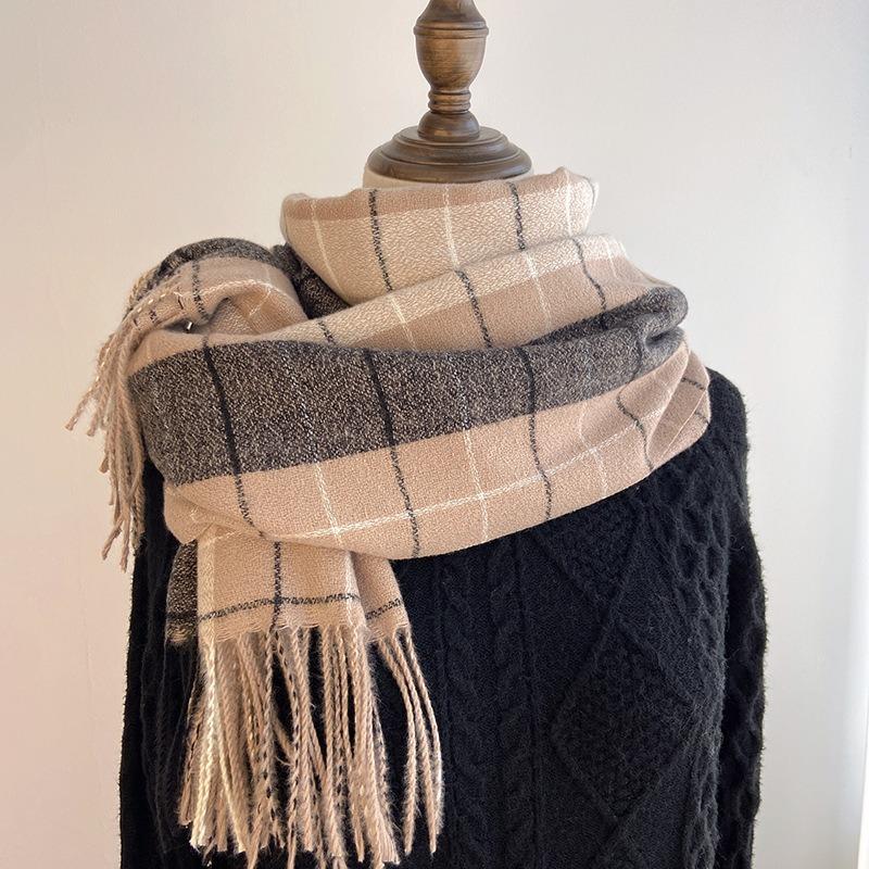 Female Autumn and Winter Everything New British Classic Imitation Cashmere Plaid Sha Fashion Winter Plaid Scarf XWJ117