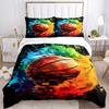 3pcs Basketball Colors Bedding Set, Includes 1 Comforter + 2 Pillowcases, Without Pillow Inserts, Soft Comfortable, Lightweight Breathable,