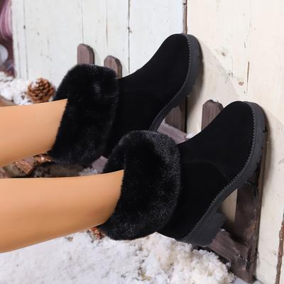 Зимние женские ботинки, новые, сохраняющие тепло, зимние ботинки, женские, с манжетами на меху, удобные ботильоны, обувь на платформе из хлопка для женщин, Botas De Mujer