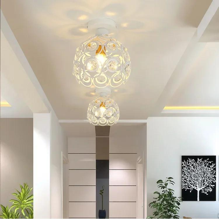 New American Exquisite Corridor Aisle Ceiling Lamp American Clothing Store Cashier Entrance Single Head Crystal Chandelier