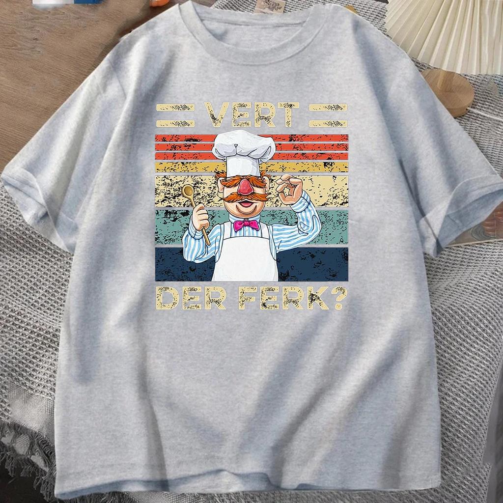 Swedish Chef Retro Vintage TShirt Summer Unisexs Tracksuit Round Neck Pullover Shortsleeved Top Cotton Casual Fashion Streetwear