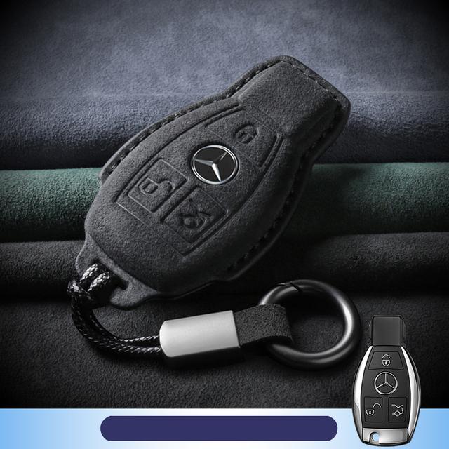 Замшевый кожаный чехол для ключей для Mercedes Benz ACERM class CLA GLA, чехол для ключа W204 W210 W124 W203 W205, сумка автомобильные аксессуары