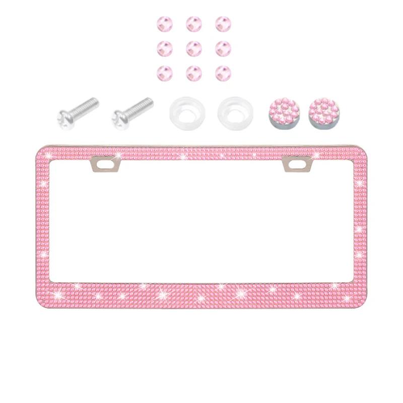 2 шт. блестящие хрустальные стразы рамка номерного знака для женщин, сверкающие автомобильные аксессуары 31*16 см