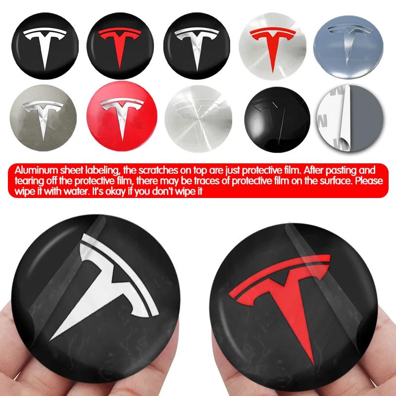 GEWT6 4pcs 56mm Tesla Hub Cap Center Cap Logo High Quality Sticker for Tesla Model 3 Y S X Personalized Car Sticker Car Accessories