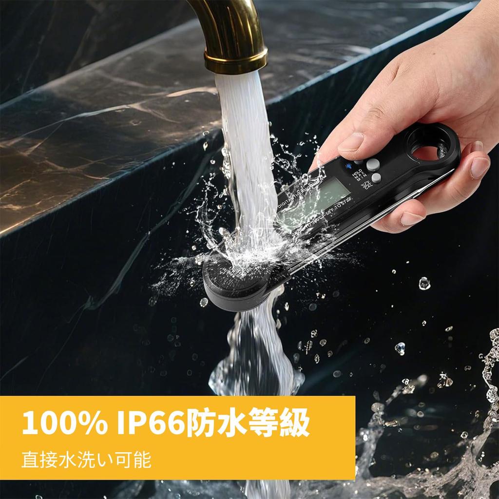 Цифровой кулинарный термометр Pokumil -50℃~250℃ Водонепроницаемый IP66 ЖК-дисплей Складной Магнитная калибровка BBQ Контроль температуры пищи Подходящий