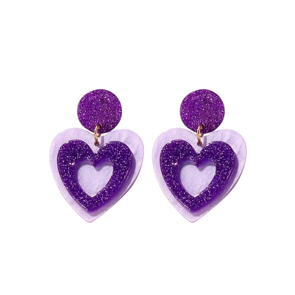 Дизайн ушных ногтей ко Дню святого Валентина, модные и персонализированные серьги, двухслойные серьги Love, аксессуары для ушей для женщин