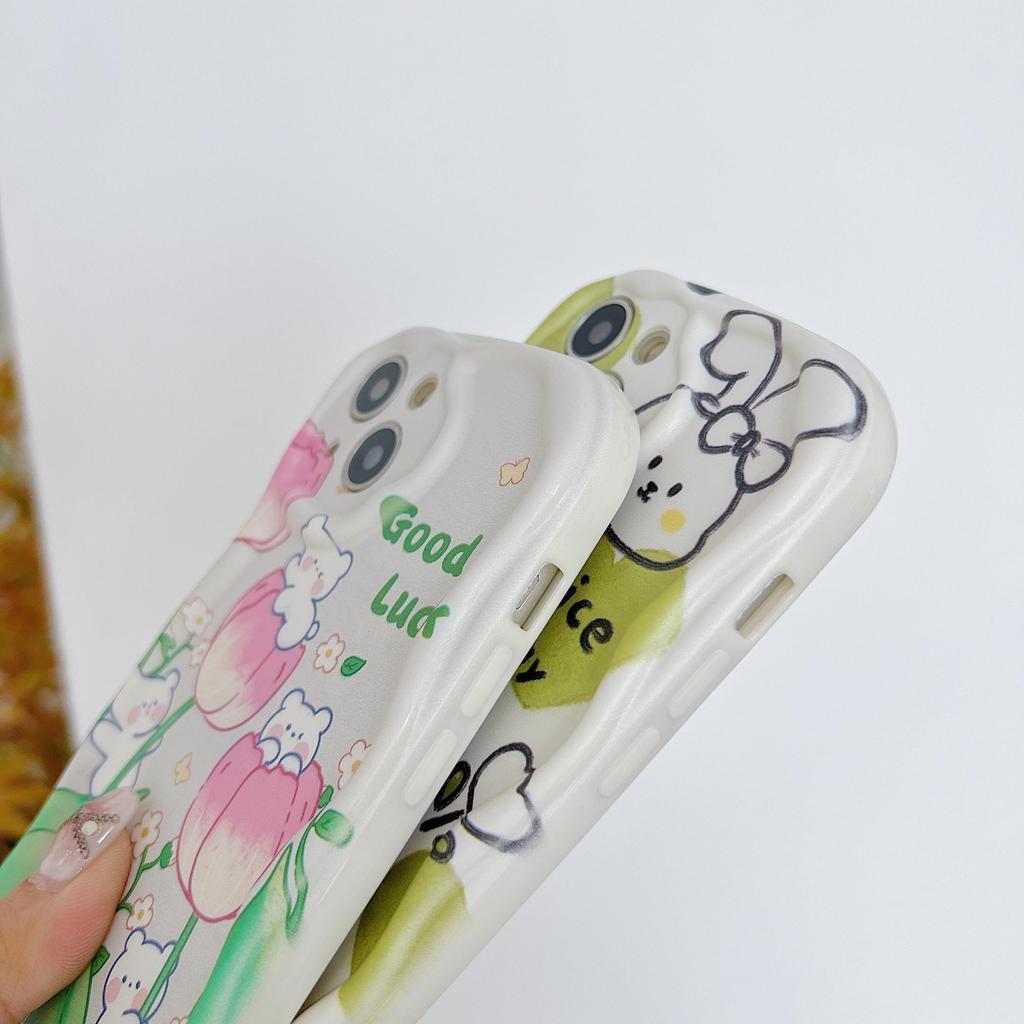 Cute Silicone Case for Tecno Spark 8C iPhone 15 14 Samsung A54 A34 Xiaomi Redmi Note 12 11 Pro Funda Cartoon Puppy Tulip Flower Cover Soft TPU Bumper