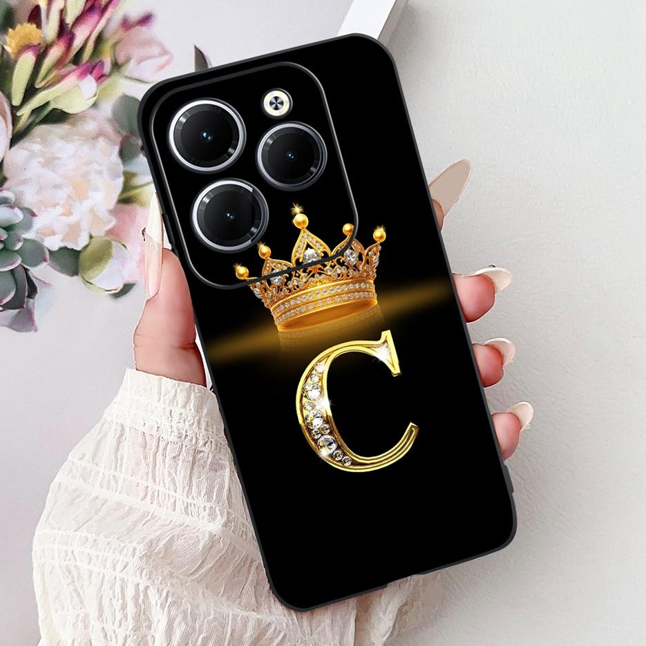 Чехол для Infinix Hot 40 Pro X6837 Роскошная Корона Буквы Чехол Мягкий Силиконовый Чехол для Телефона Для Infinix Hot 40i Hot40 Pro Hot40i Накладка
