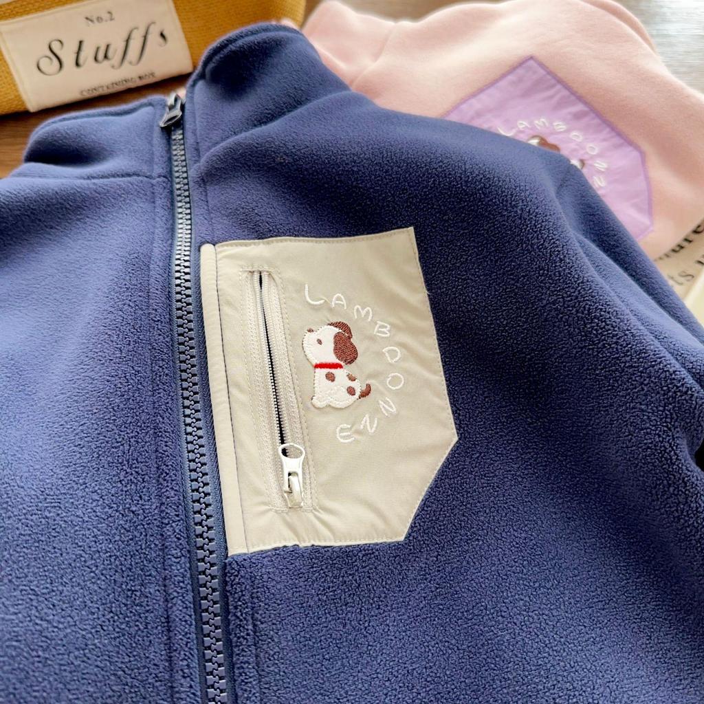 Boys' Embroidered Outdoor Jacket - Warm Winter & Autumn Outerwear for Kids