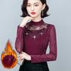 Autumn and Winter Semi-turtleneck Bottoming Shirt Women's Velvet Thickened Thermal Underwear Mother Middle-aged Belly-covering Top