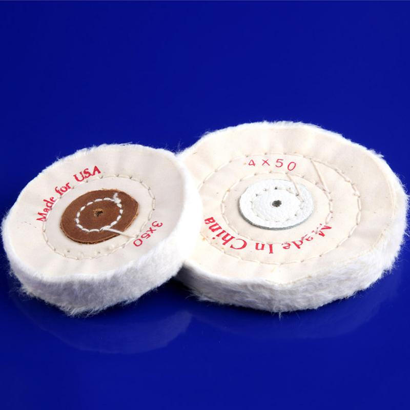 1pc 3-8 inch Cotton Lint Cloth Buffing Wheel Grinder For Gold Silver Jewelry Mirror Polishing Wheel Flannelette Tools