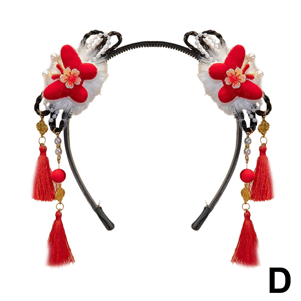 Цветочный детский парик с кисточками для волос в стиле Тан, прическа с косичками, китайские палочки, волосы, год Древний W8Y9