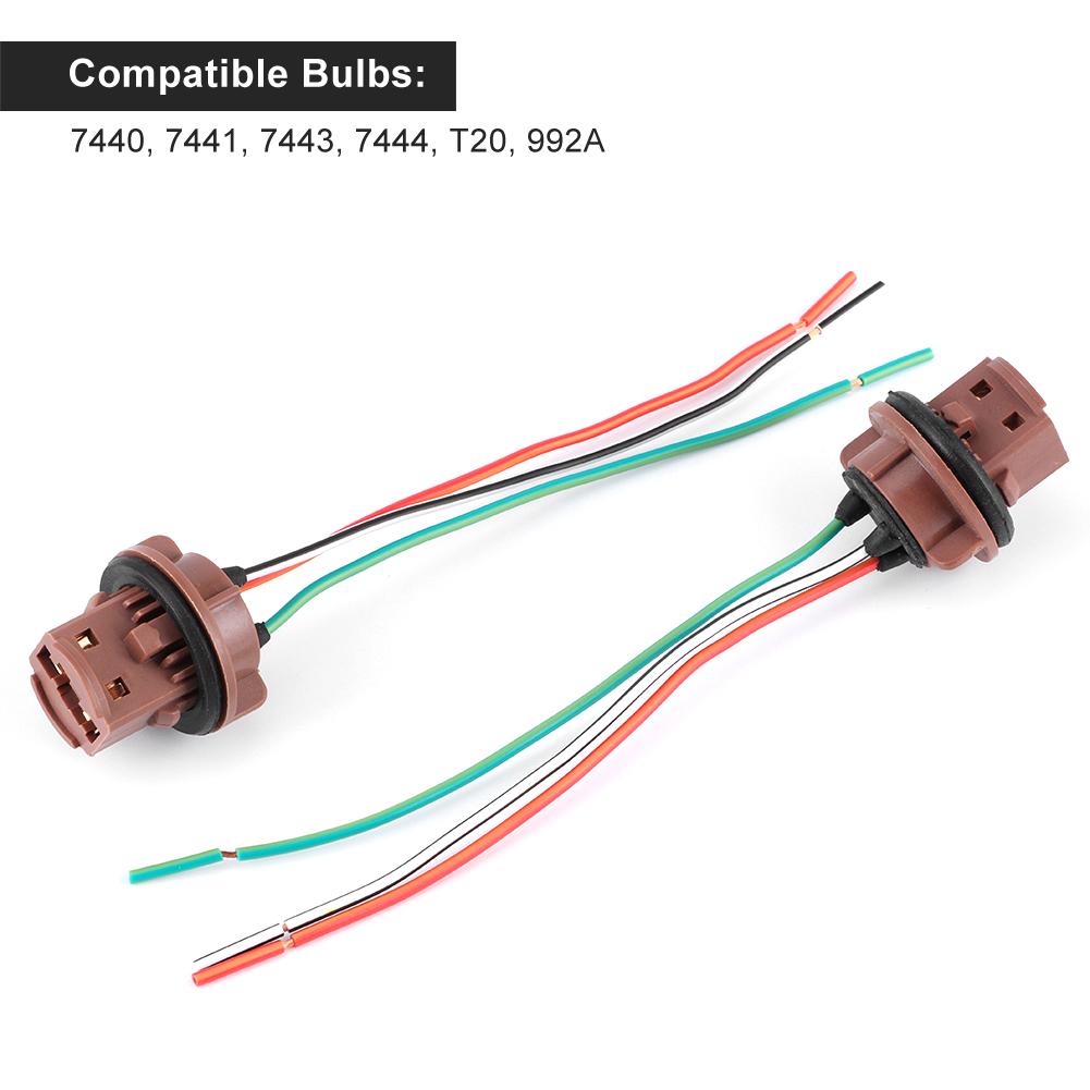 2 шт. автомобильные тормозные огни жгут проводов ходовых огней разъем для 7440 7441 7443 7444 T20 992A лампы
