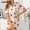 Женская домашняя одежда Весна и лето Love Print Удобные шорты с короткими рукавами Пижама из двух частей