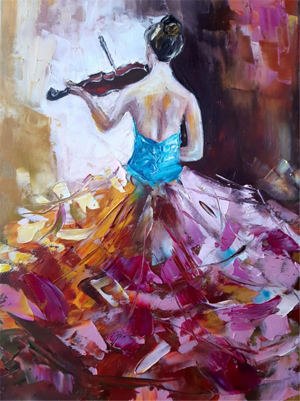 5d Алмазная картина Красота Скрипка Вышивка крестиком Полный Круглый Алмазная вышивка Портрет Горный хрусталь Комплект Домашний Декор