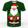 Футболка с 3D-принтом с рисунком Санта-Клауса, мужская и женская футболка с коротким рукавом большого размера, детская футболка с надписью «Счастливого Рождества»
