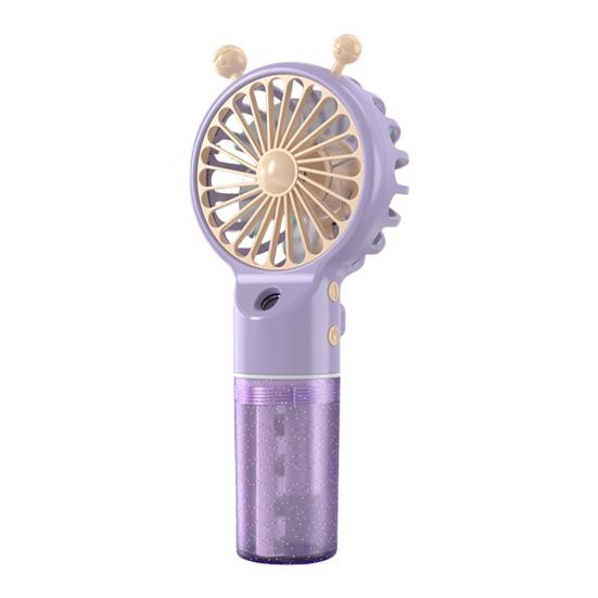 Spray Fan Cartoon Snail Design Silent Motor Mini Handheld Tabletop Fan with Water Mist Cooling USB Rechargeable Handheld Fan
