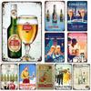 Stella Artois Decorative Plate Wall Decor Beer Metal Signs Wall Plate Vintage Metal Tin Sign Industrial Decor Home Bar Tin Sign
