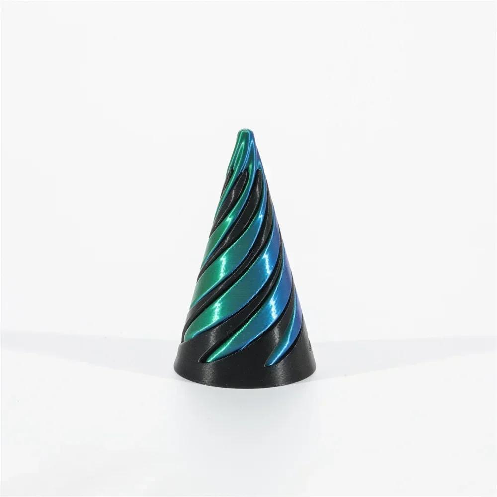 2025 3D Printed Spiral Cone Toy Impossible Pyramid Passthrough Sculpture Pass Through Pyramid Toy Mini Vortex Thread Illusion