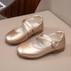 Туфли из кожи для девочек для свадебной вечеринки, туфли-балетки принцессы для детей с цветами, милые мягкие классические весенне-осенние детские школьные туфли