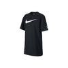 Nike Спортивная одежда Swoosh Vintage Style Solid Color Дышащее платье с коротким рукавом Женские платья Черный CJ3830-010