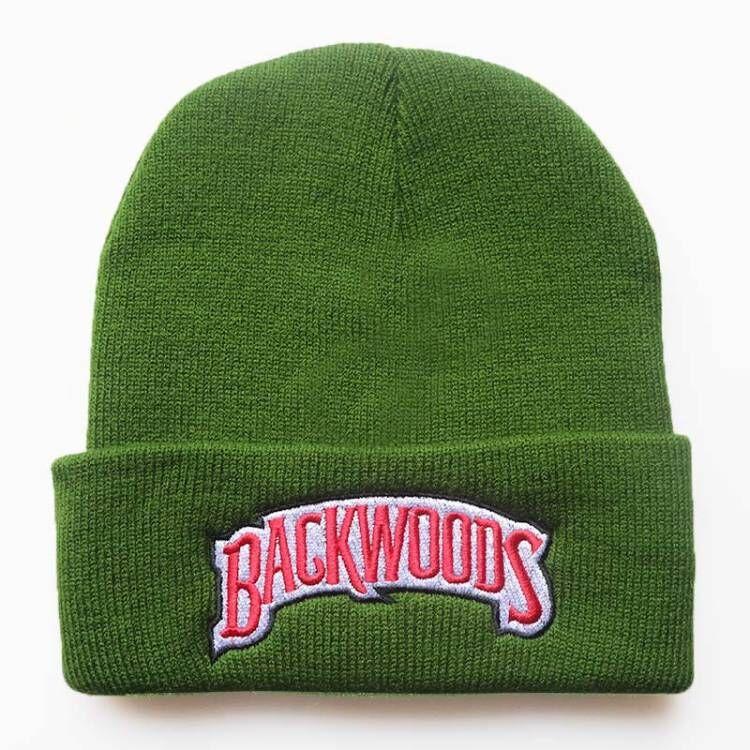 Autumn and winter letters for men and women BACKWOODS Warm knitted hat with embroidery for students, pullover hat