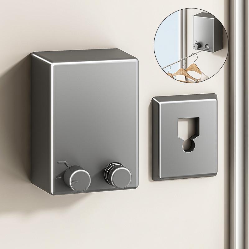 Выдвижная бельевая веревка без сверления El Настенная сушилка для одежды В помещении Стальная проволока Невидимый органайзер Вешалка для белья