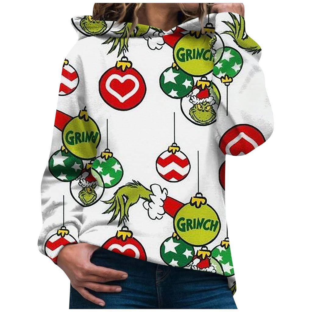 Christmas Hooded Sweatshirts For Women Casual Long Sleeve Pullover Sweatshirt Fall Winter Clothes