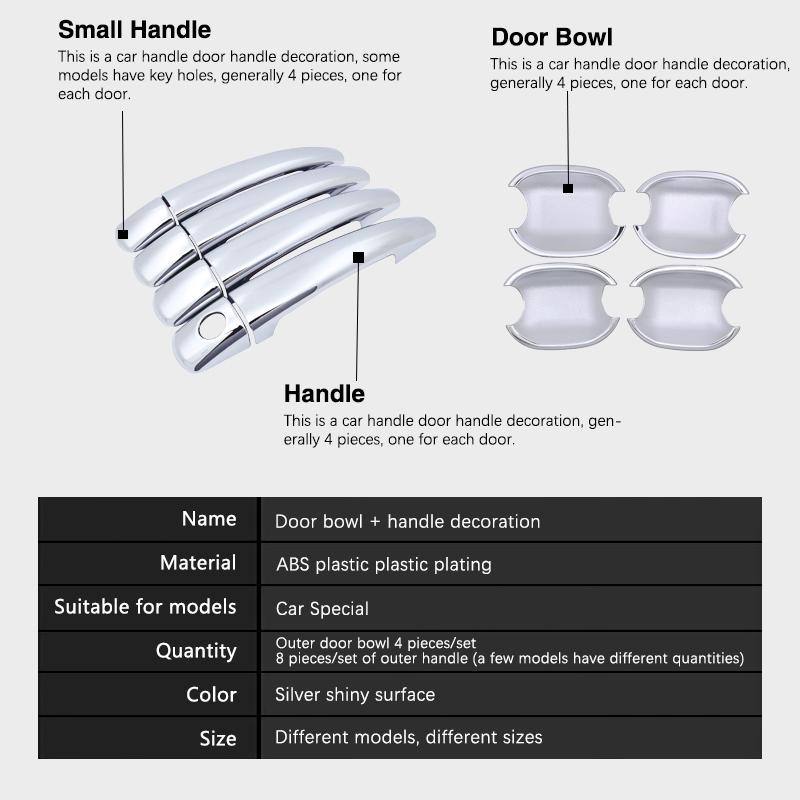 for Peugeot 308 MK1 T7 2007 2008 2009 2010 2011 2012 Chrome Door Handle Cover Car Accessories Rustproof Cap Styling ABS Plastic