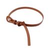 Faux Leather Belt with Knotted Decoration Simple Versatile Imitation Leather Belt Waist Belt Fashionable Accessory